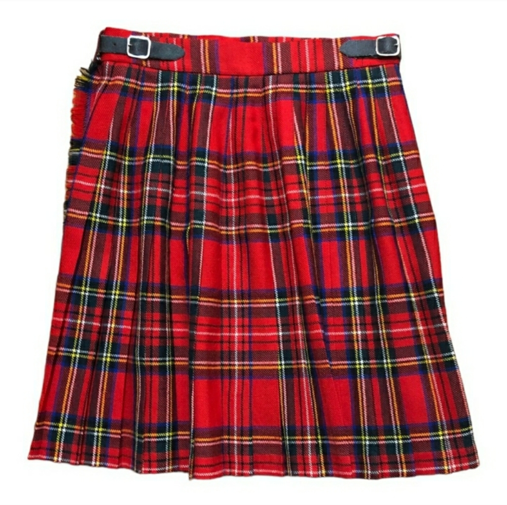 HIGHLAND HOME INDUSTRIES Royal Stewart Tartan Plaid Skirt.EUC!
